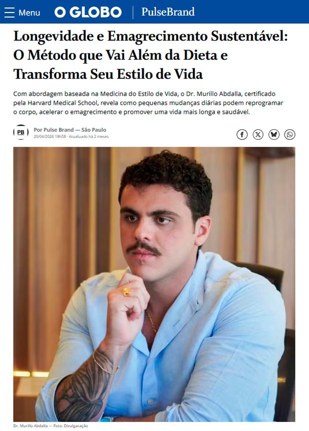 Reportagem sobre acompanhamento médico de emagrecimento e longevidade